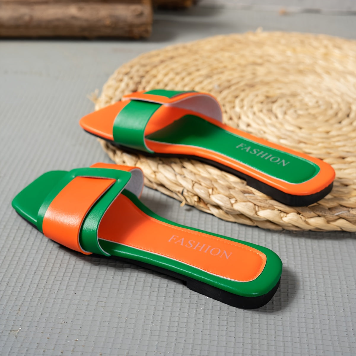Two tone Flat Mules