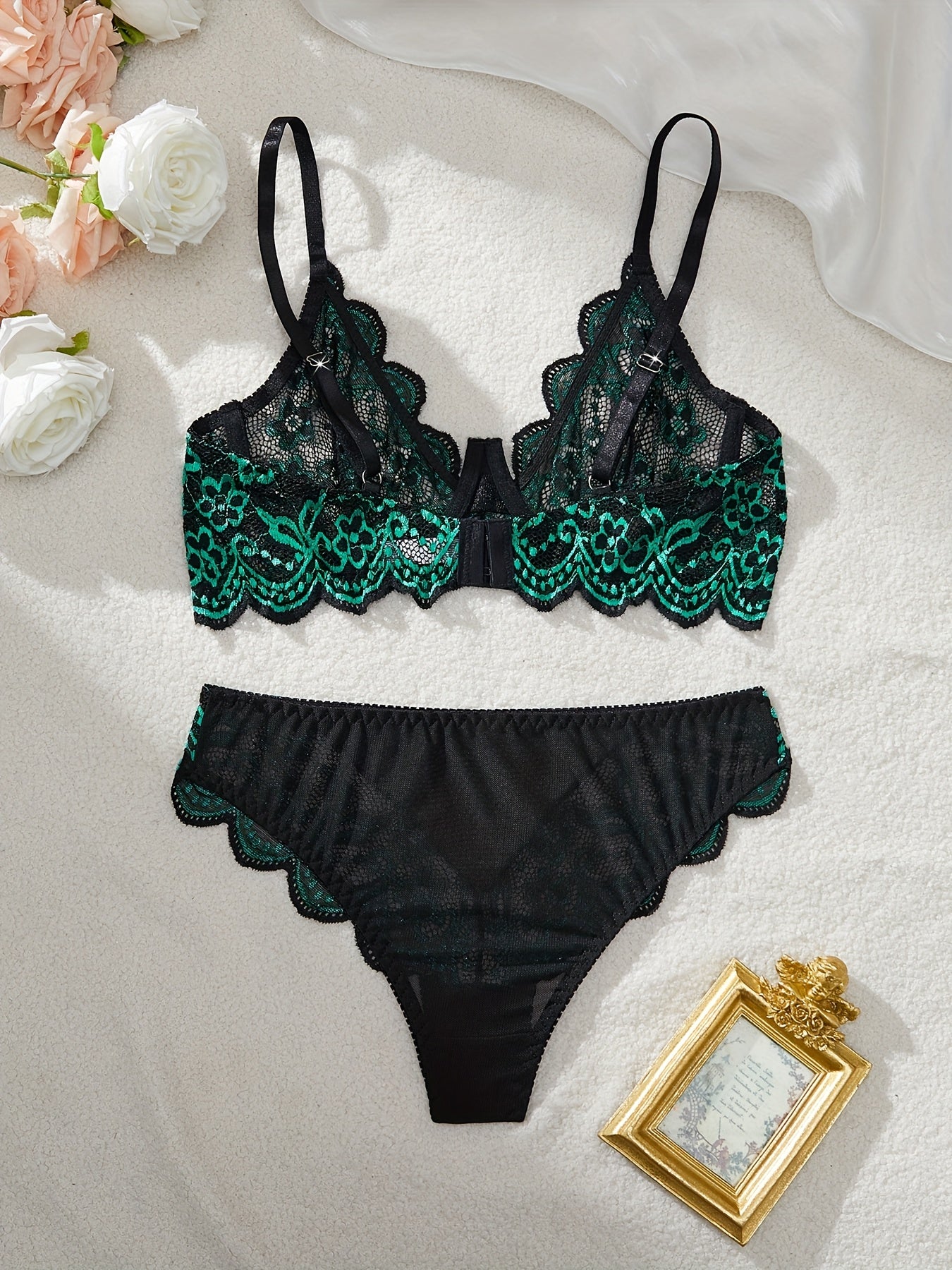 Bra and panties lace lingerie set