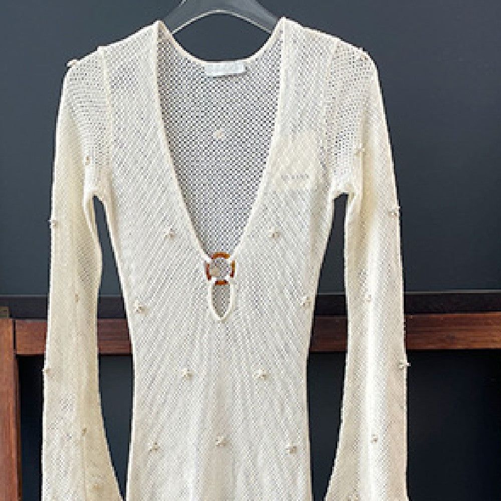 Knitted French Style Long Beach Dress