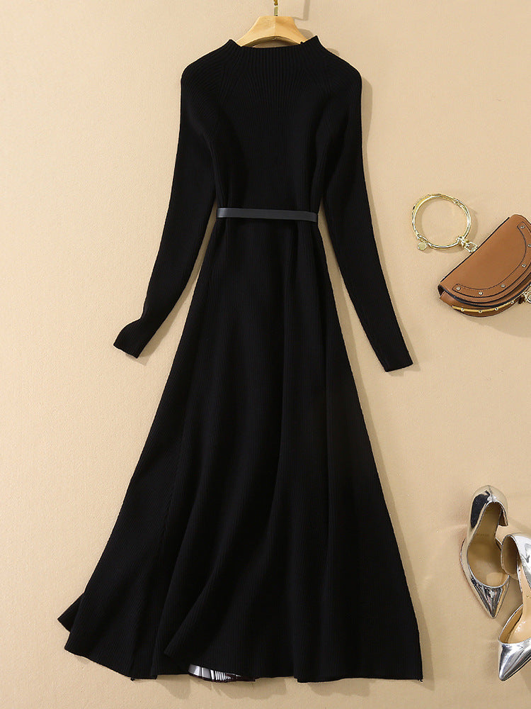 Knitted Pleated Midi Dress