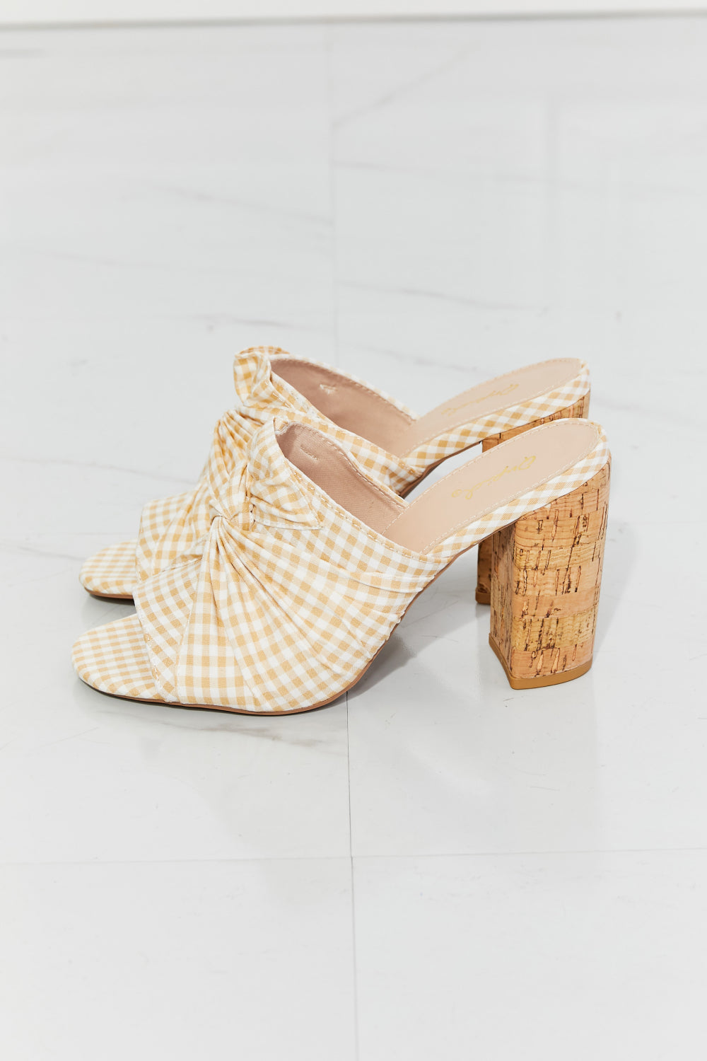 Qupid Freshly Picked Twist Peep Toe Block Heel Mule Posh Styles Apparel