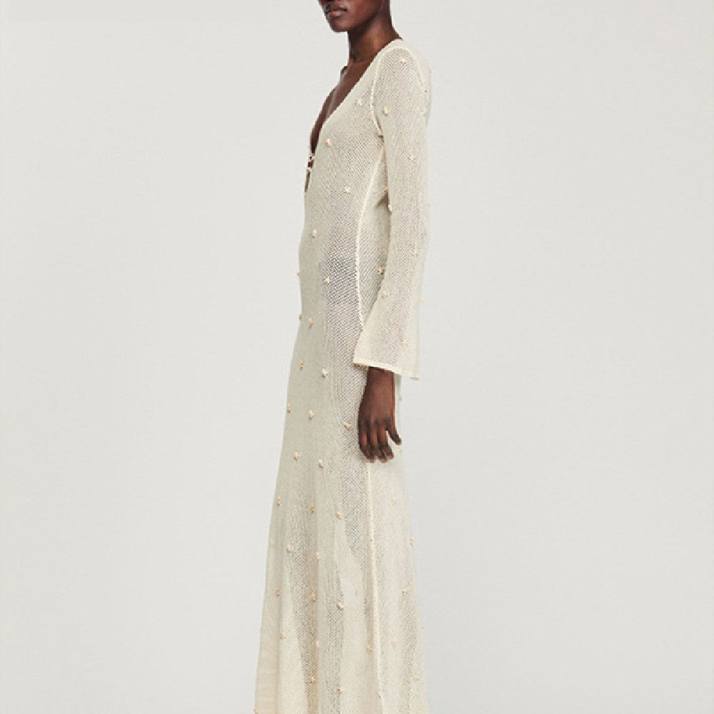 Knitted French Style Long Beach Dress