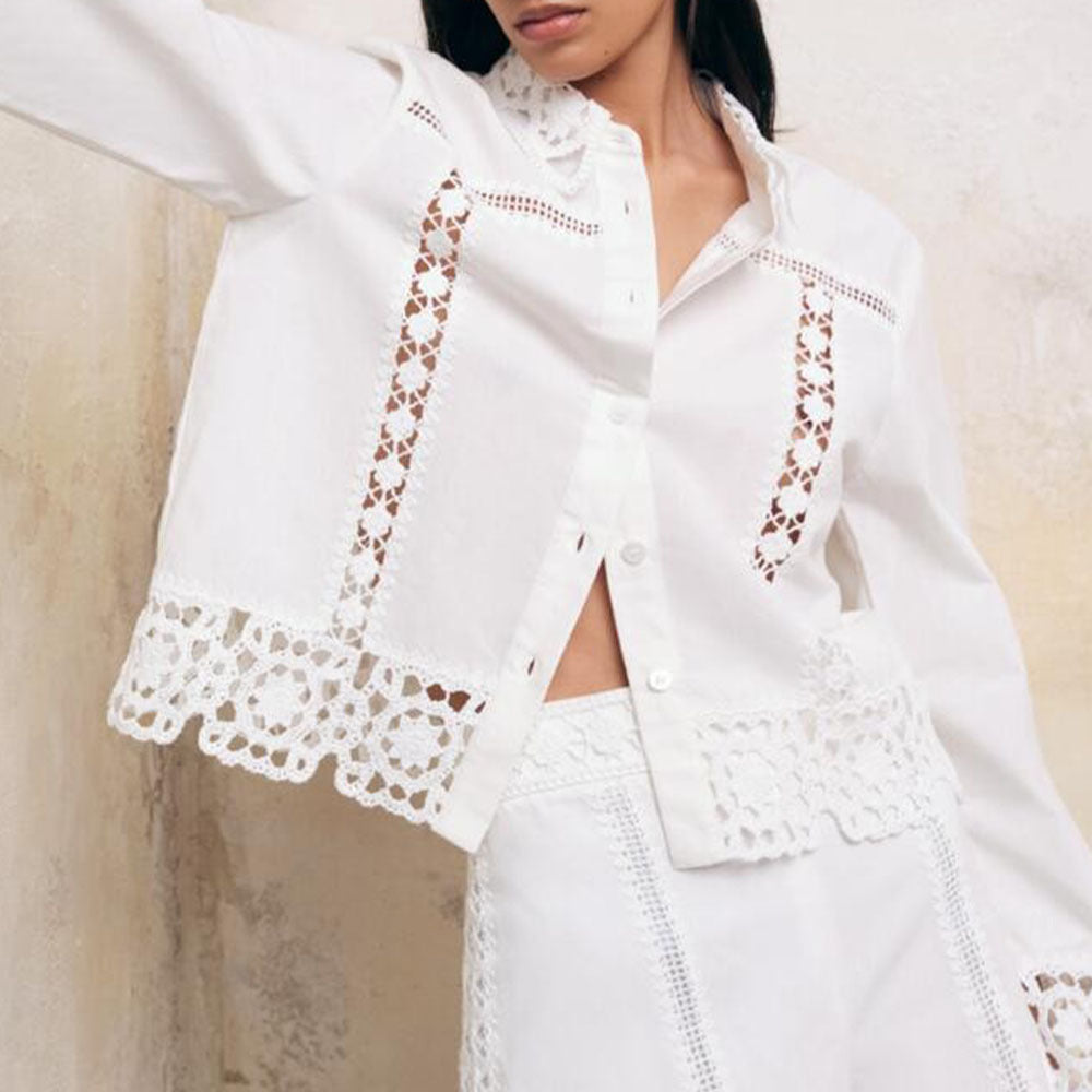 Crochet Shirt & Shorts Set