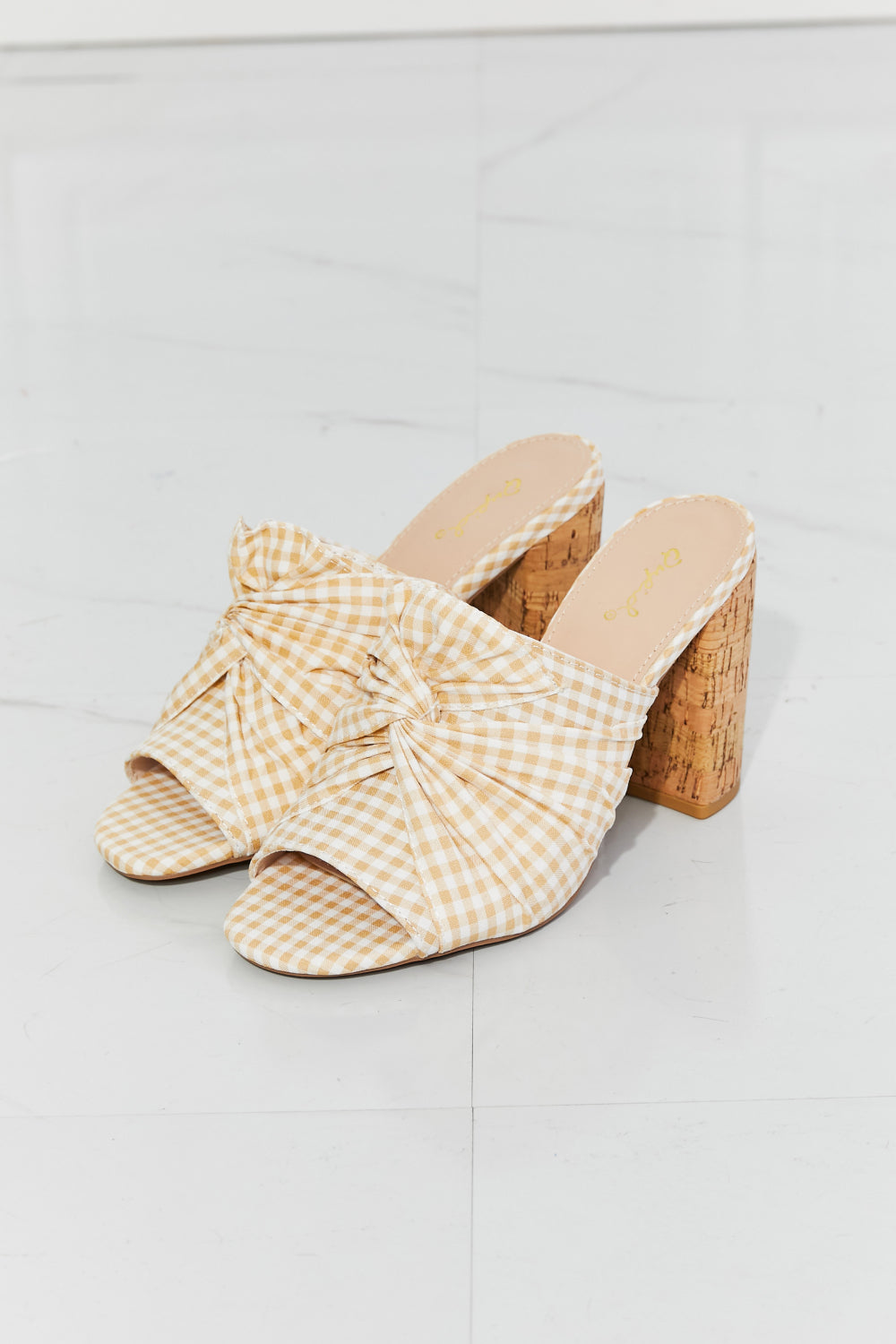 Qupid Freshly Picked Twist Peep Toe Block Heel Mule Posh Styles Apparel