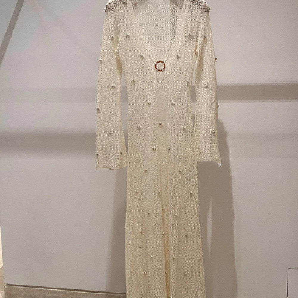 Knitted French Style Long Beach Dress