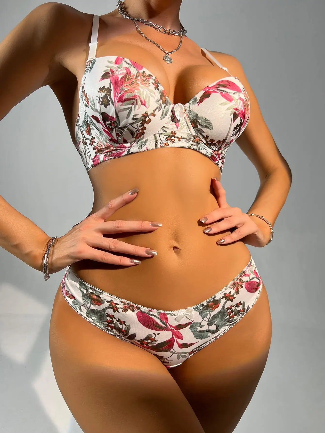 Floral Underwear Set Bra & Panties
