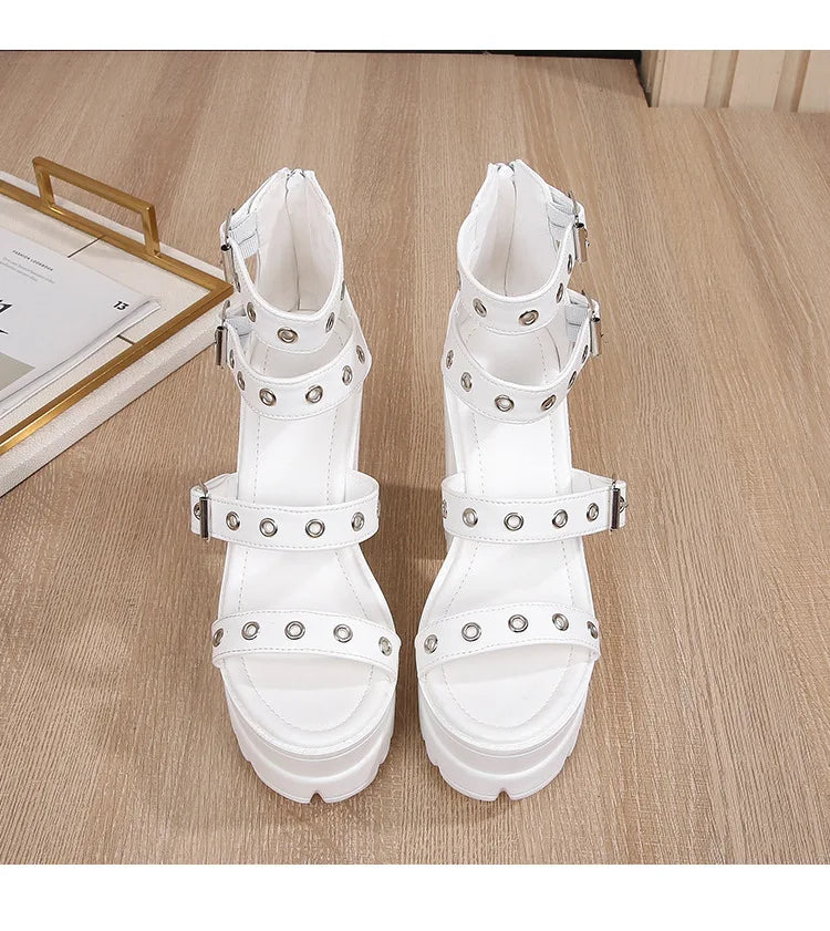 13cm High Heel Chunky Platform Sandasl