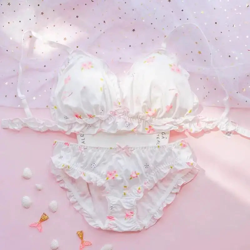 Floral Bra and Panties Set