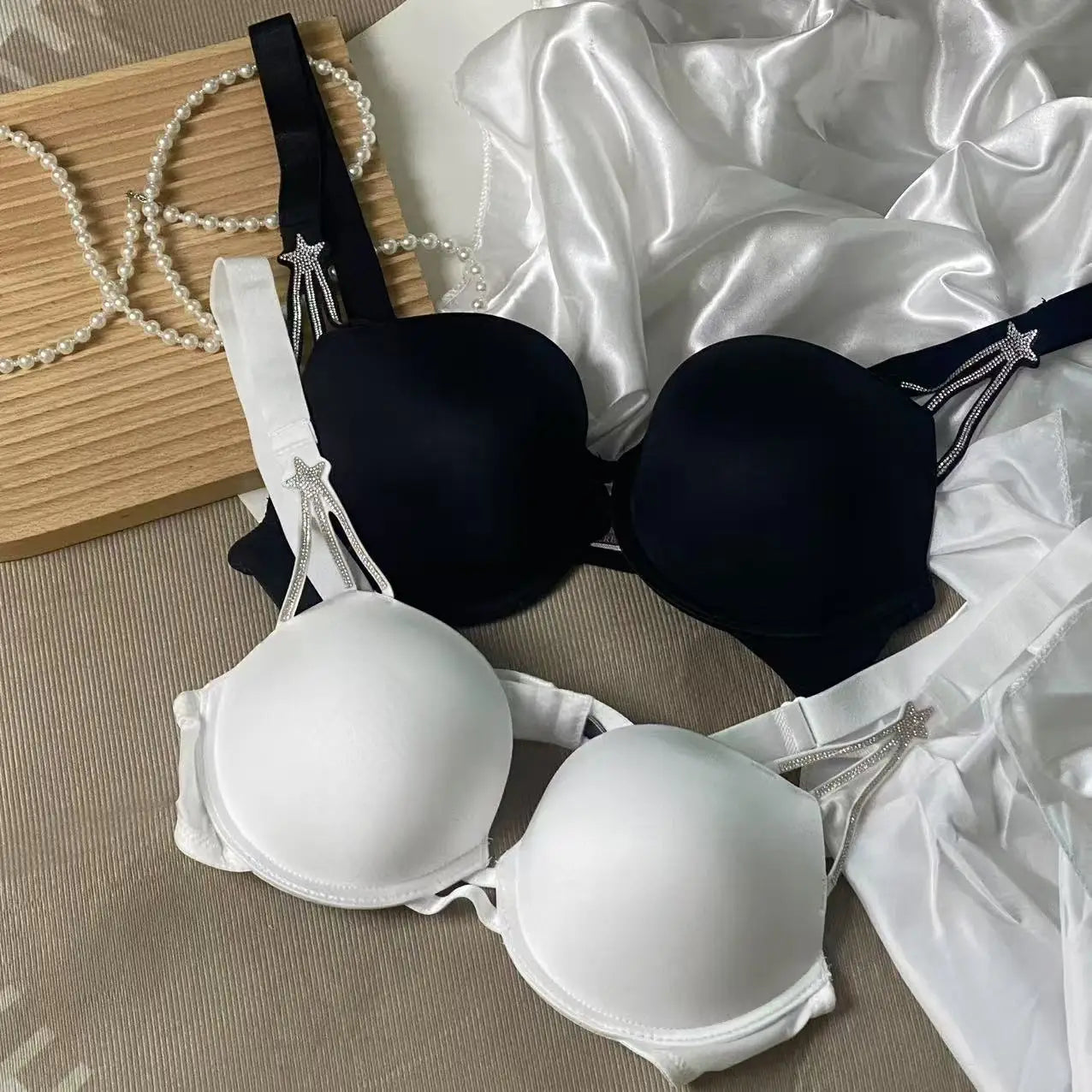 Star rhinestone bra and thong set