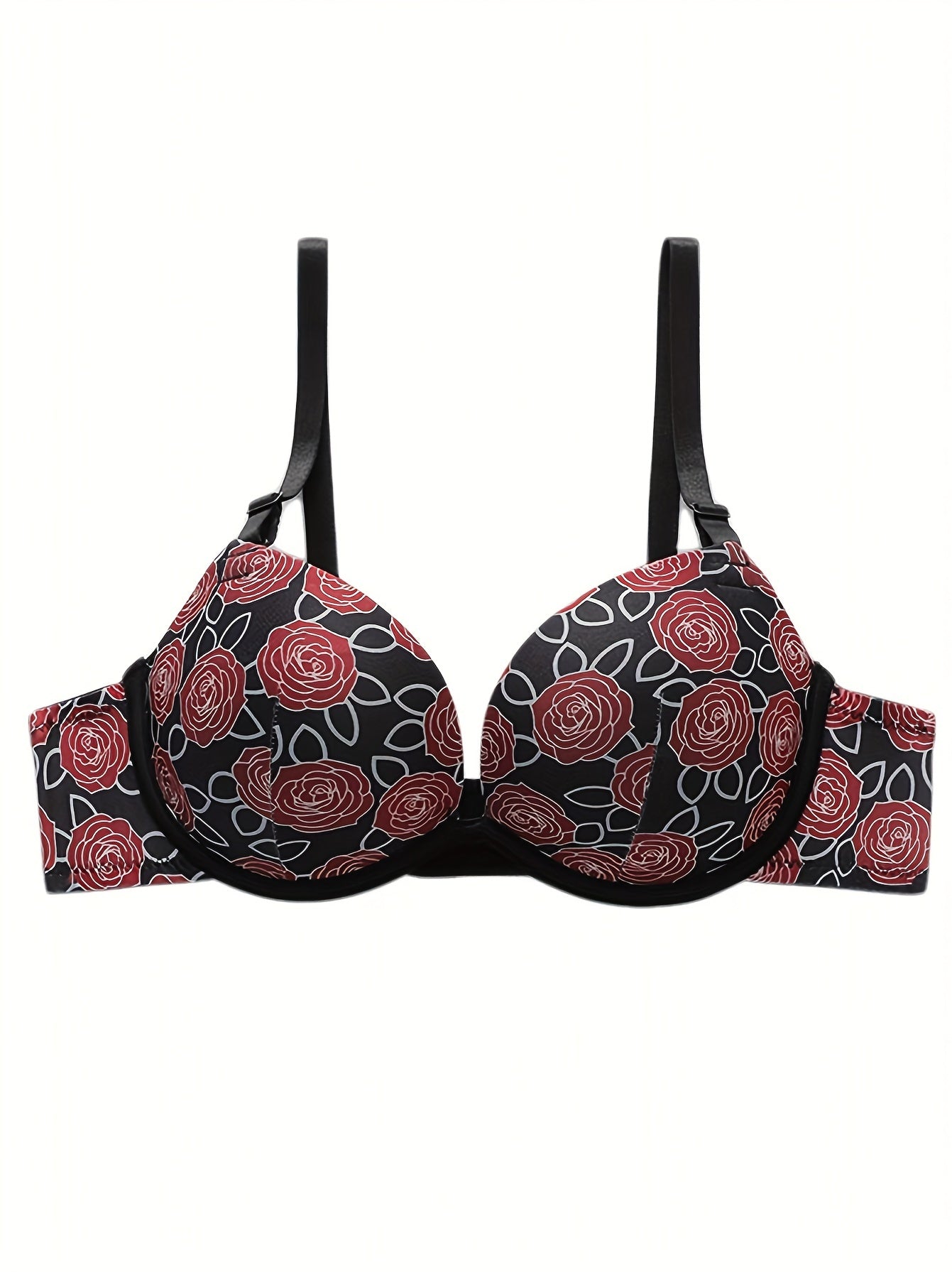 3pcs Floral Underwire Push-Up Bras