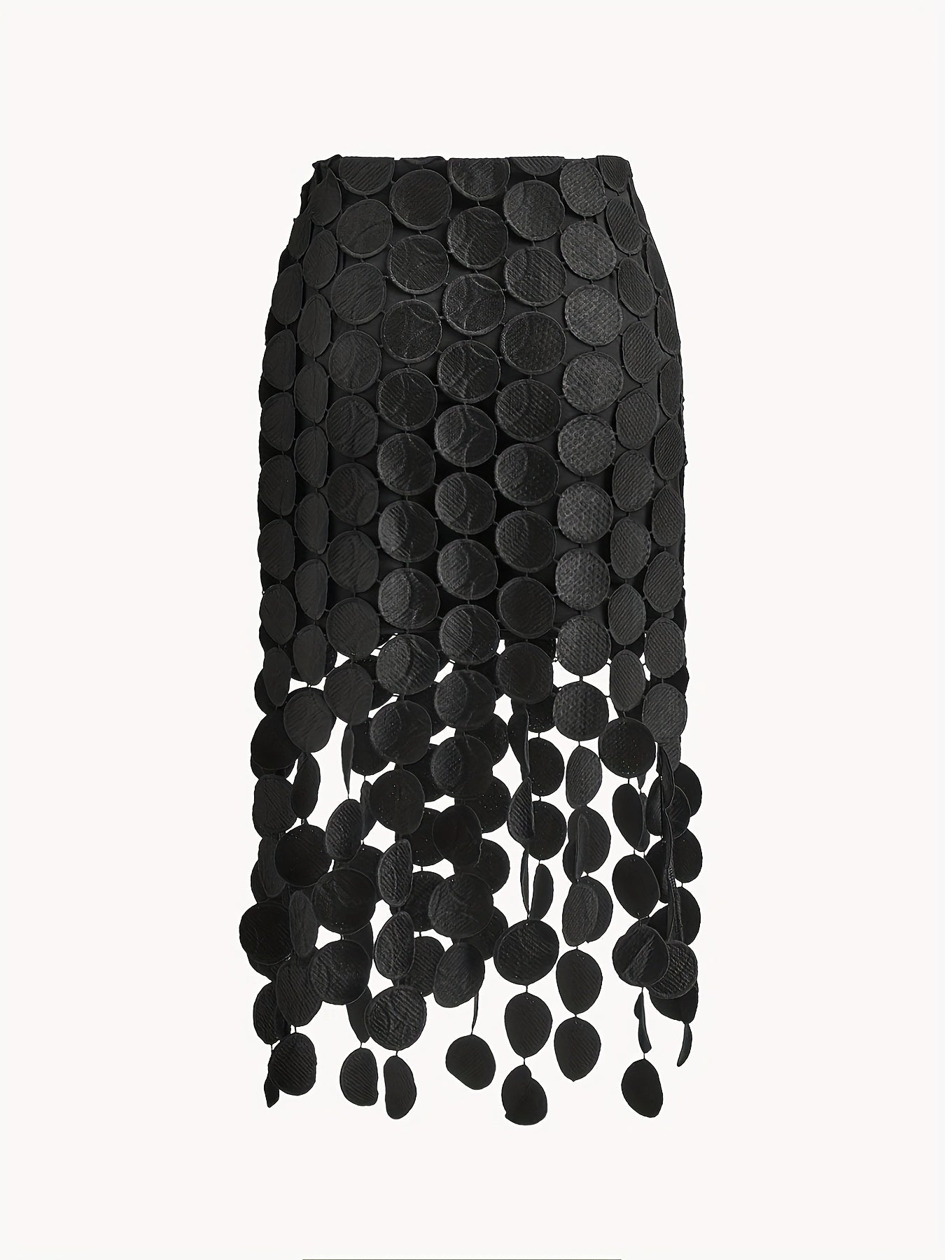 Black Semi-Sheer Cut-Out Skirt