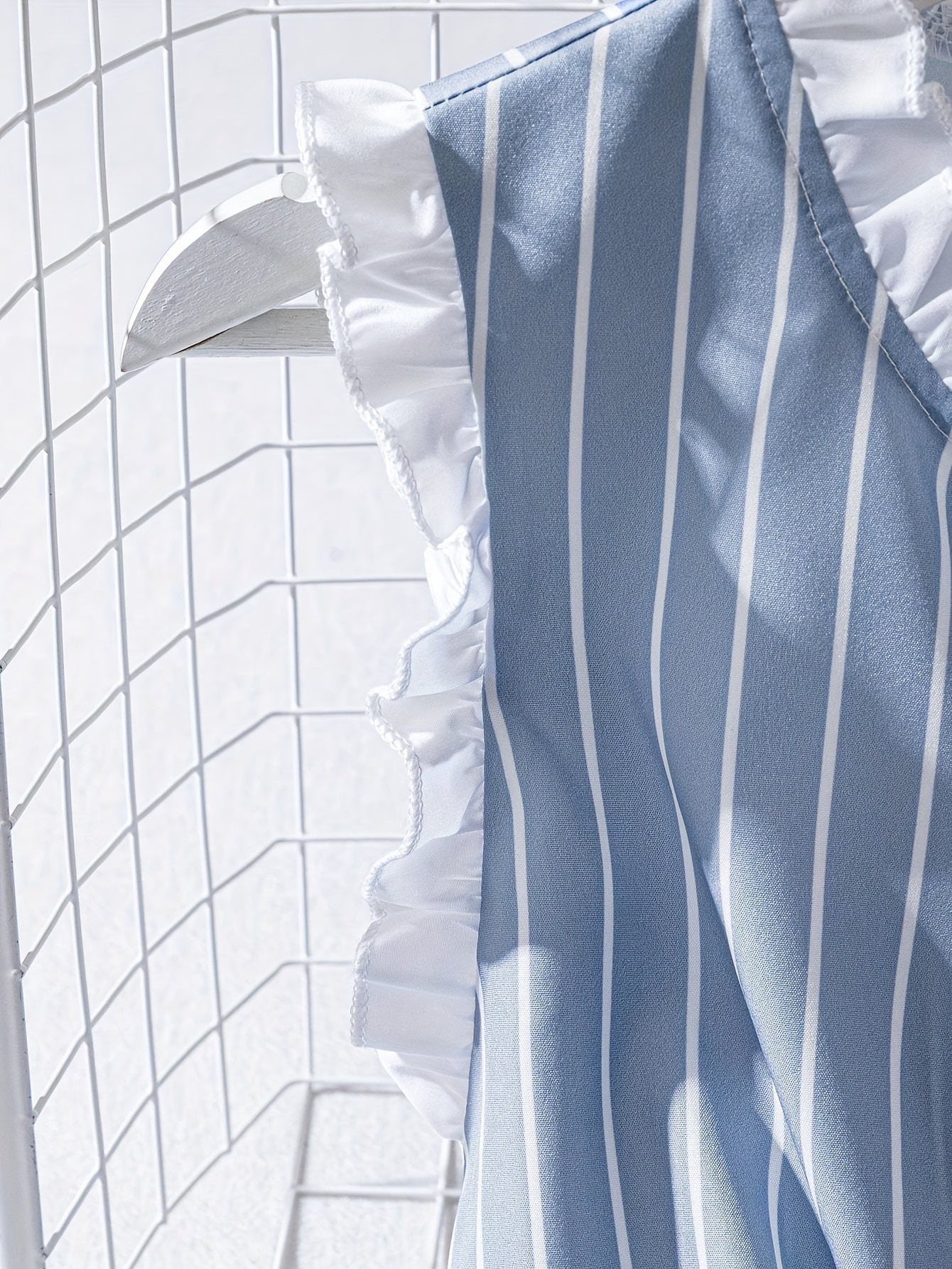 Pearl Buttons Blue & White Striped Vest