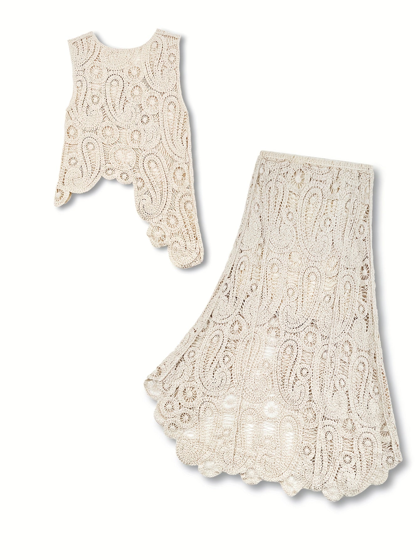 Elegant Crochet Asymmetrical Long Dress