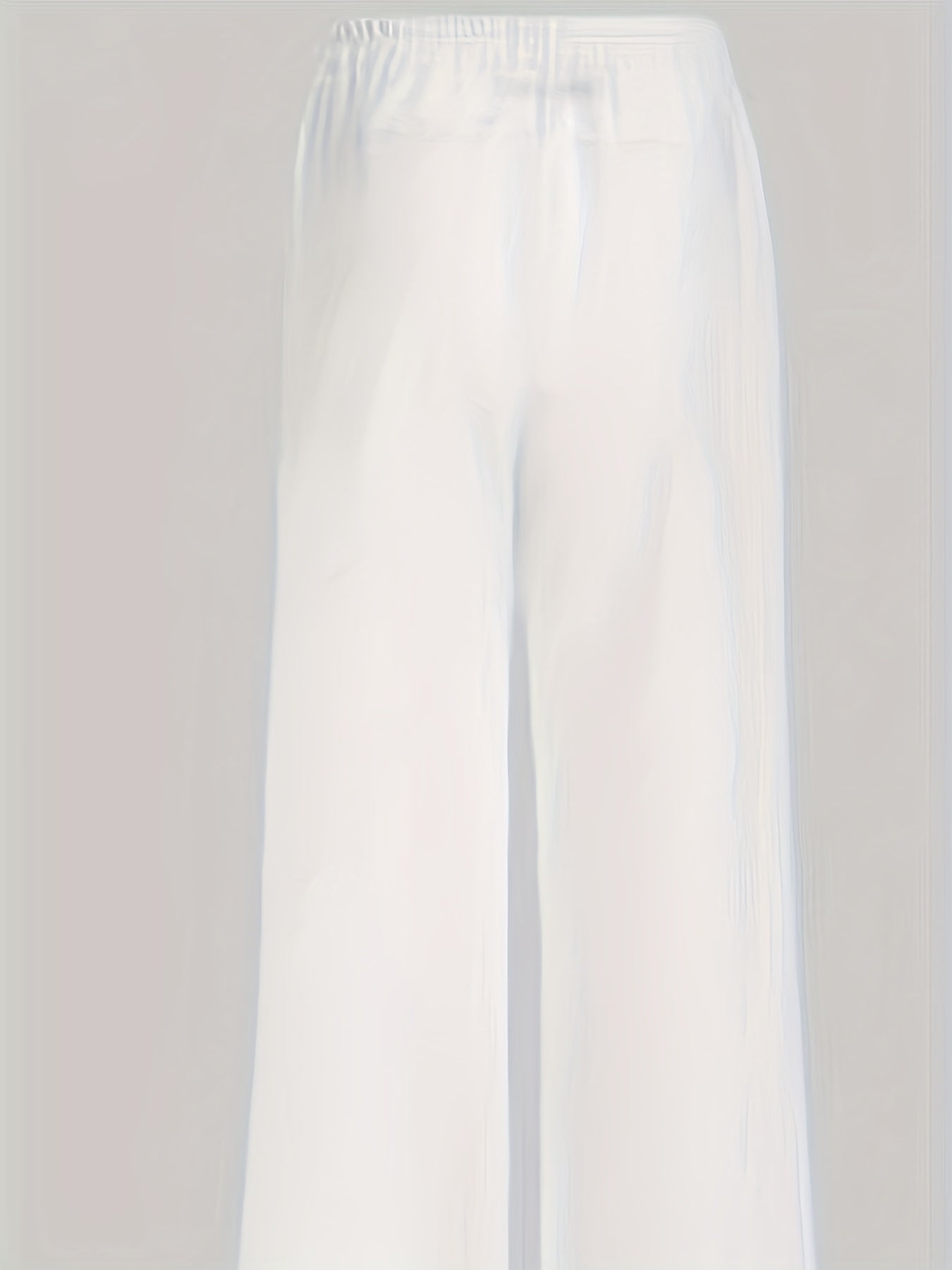 Linen Floral Print Wide Leg Pants