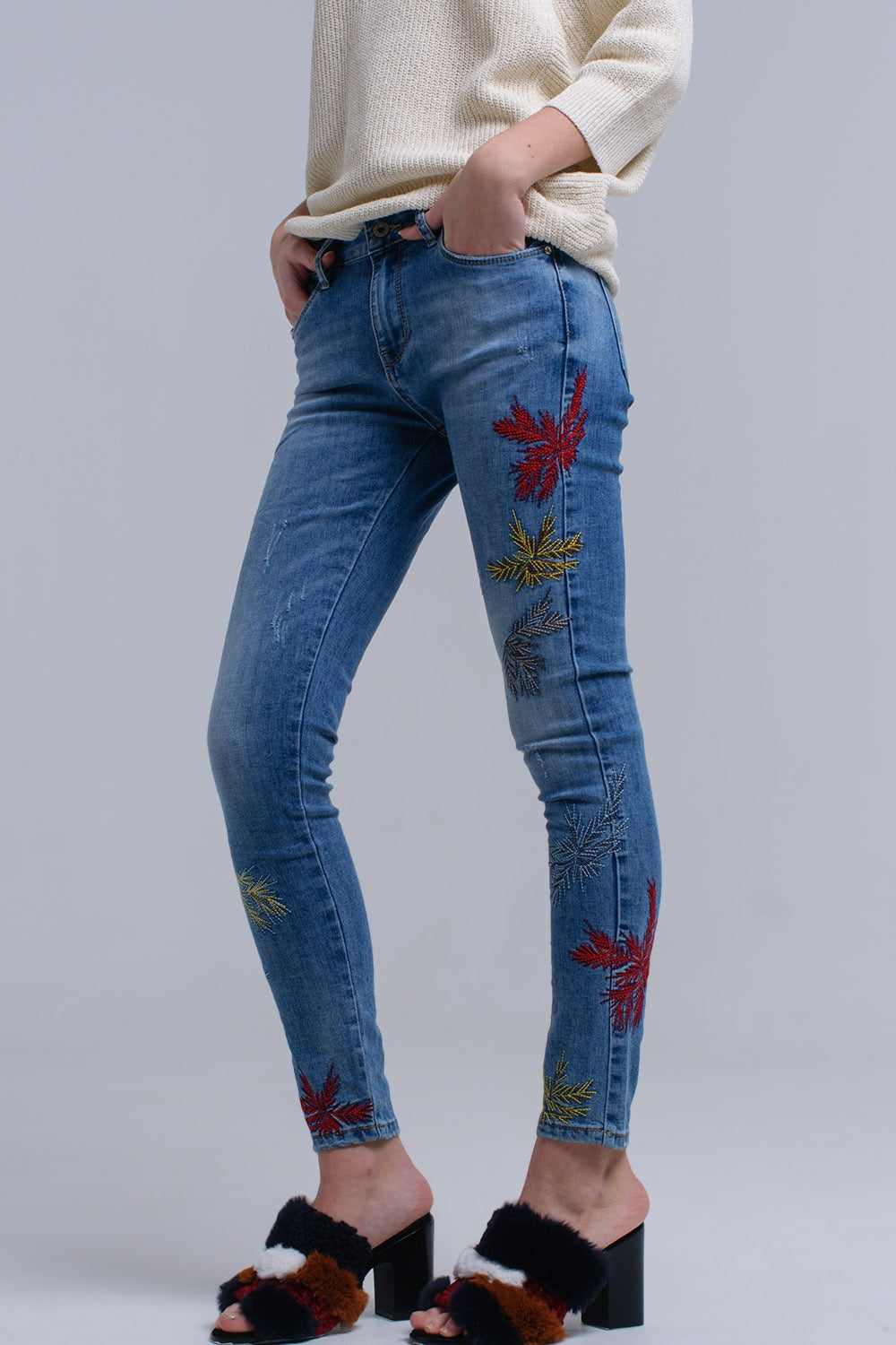 Skinny embroidered jeansJeans