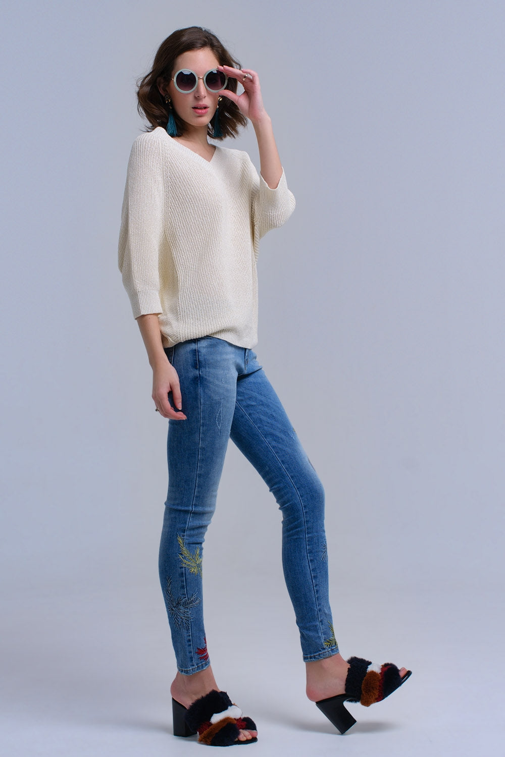 Skinny embroidered jeansJeans