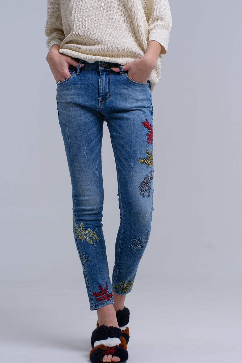 Skinny embroidered jeansJeans