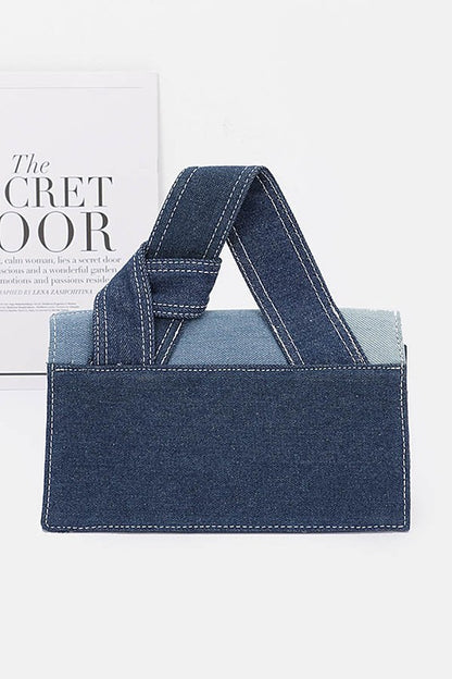 Mix Piecing Denim Crossbody Bag