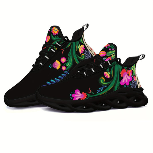 Floral, Soft Thick Shock Absorbing Sole, Lightweight, Non Slip Sneakers