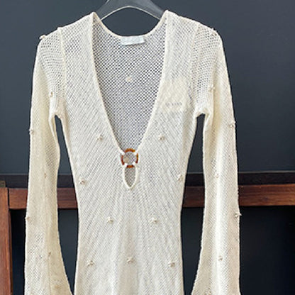 Knitted French Style Long Beach Dress