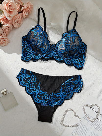 Bra and panties lace lingerie set