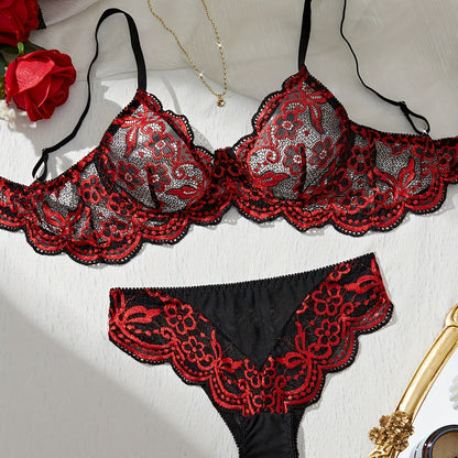 Bra and panties lace lingerie set