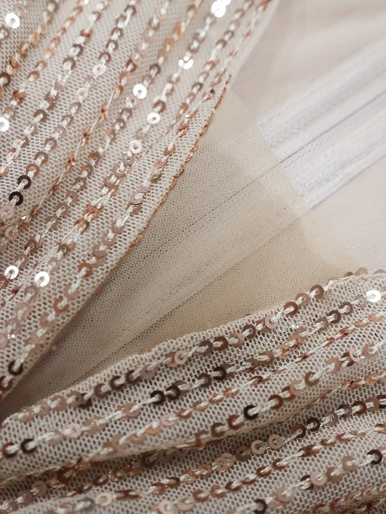 Deep V-Neck, Short Sleeve, Sequin Formal Gown with Waist Ruching