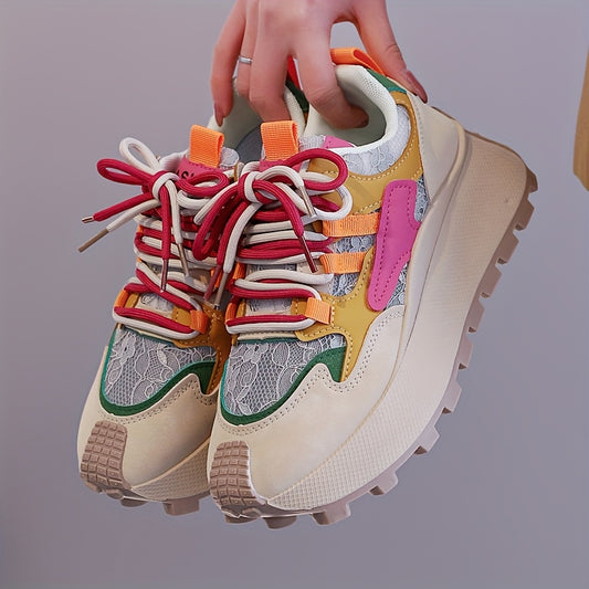 Colorful Platform Traction Support Sneakers
