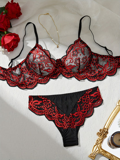 Bra and panties lace lingerie set