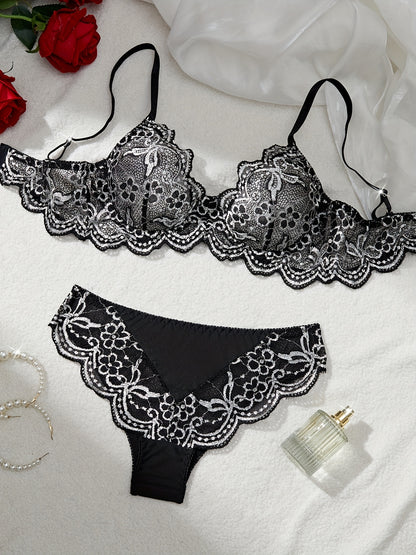 Bra and panties lace lingerie set