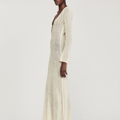 Knitted French Style Long Beach Dress