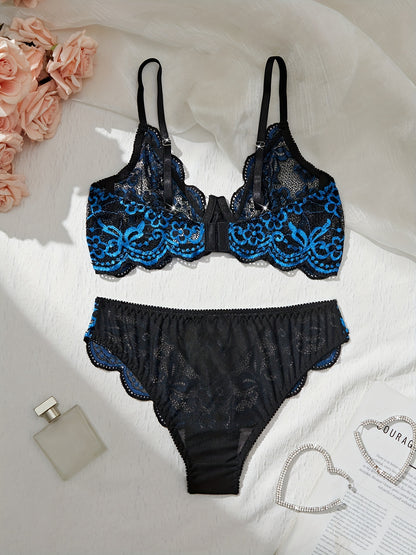 Bra and panties lace lingerie set