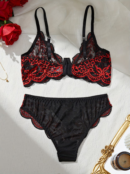 Bra and panties lace lingerie set