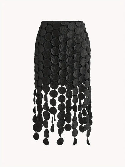 Black Semi-Sheer Cut-Out Skirt