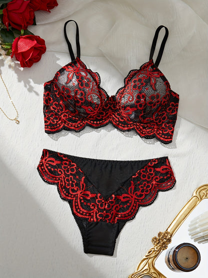 Bra and panties lace lingerie set