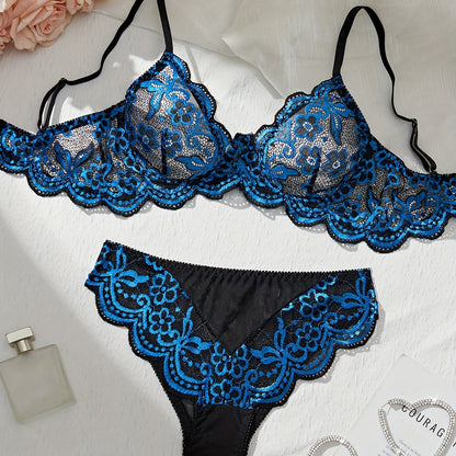 Bra and panties lace lingerie set