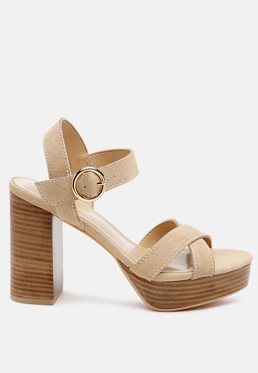 choupette suede leather block heeled sandal-0