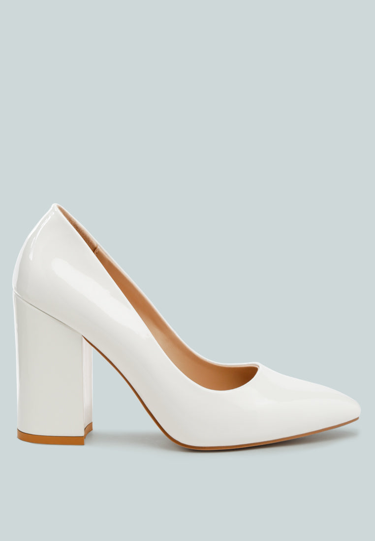 Kamira Patent Block Heeled Pumps-0