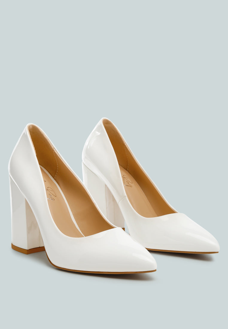 Kamira Patent Block Heeled Pumps-2