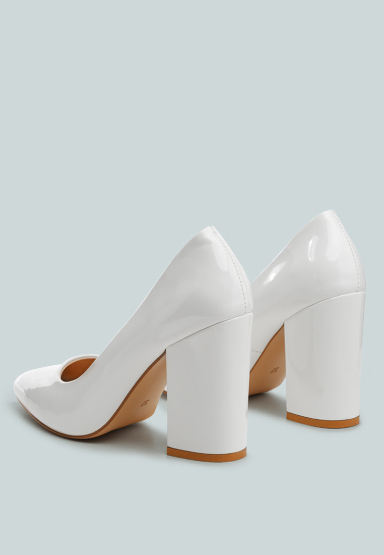 Kamira Patent Block Heeled Pumps-3