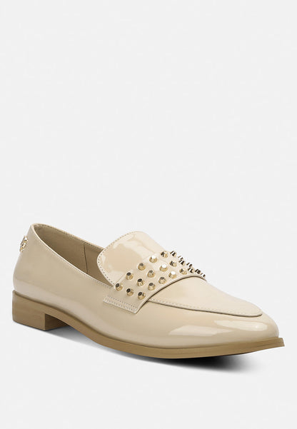 meanbabe semicasual stud detail patent loafers-15