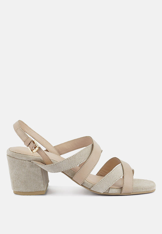mon-lapin mid heeled block leather sandal-0