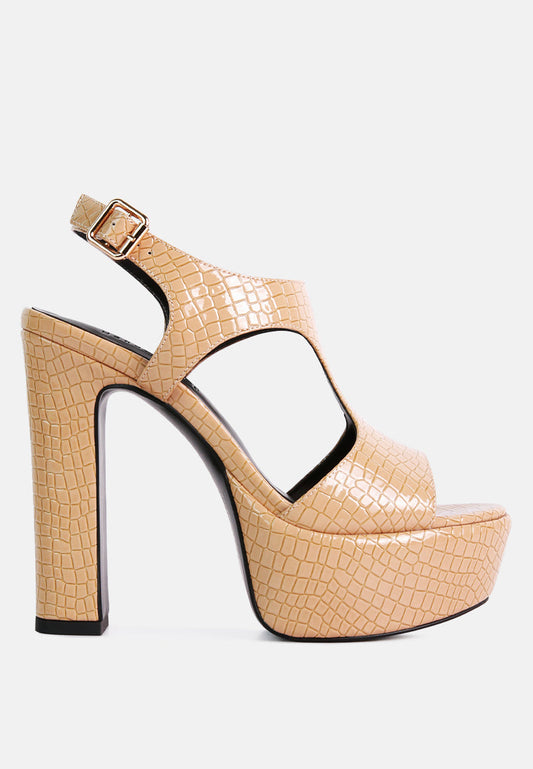 croft croc high heeled cut out sandals-0