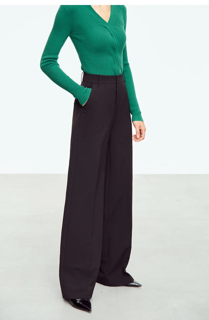 AMII Minimalist Loose Wide Leg Straight Trousers