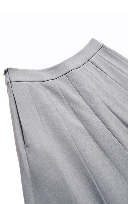 AMII Women's Pleated Skirts 2023 Winter New Three-dimensional Pleated Irregular Wool Loose A-line Solid Lady Skirt 12344247