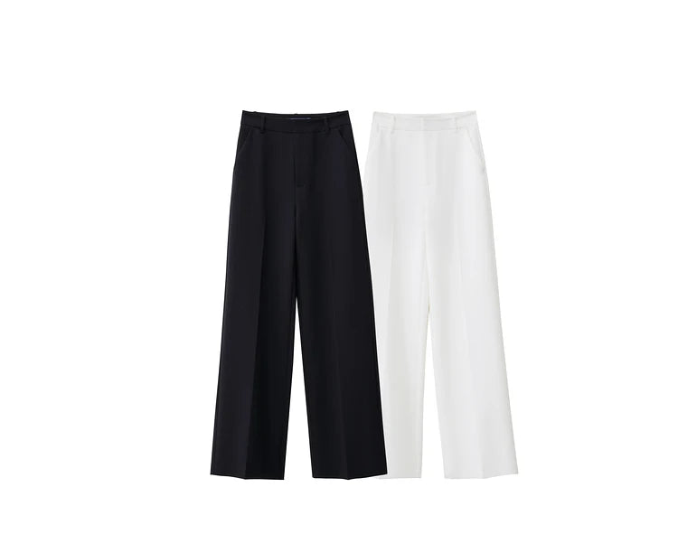 AMII Minimalist Loose Wide Leg Straight Trousers