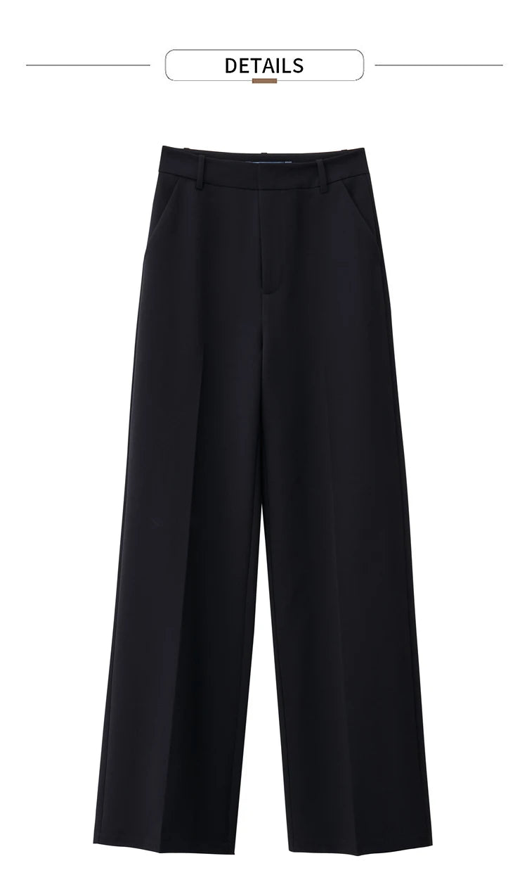 AMII Minimalist Loose Wide Leg Straight Trousers