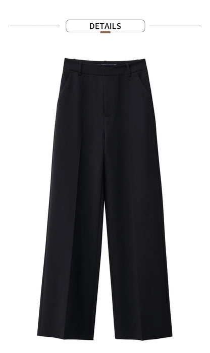 AMII Minimalist Loose Wide Leg Straight Trousers