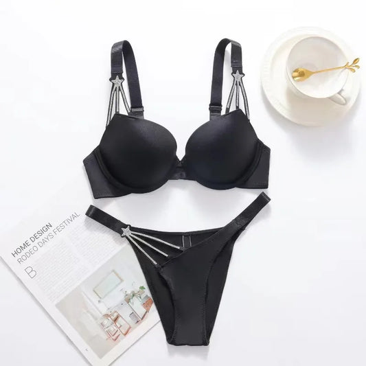 Rhinestone Bra And Thong Set