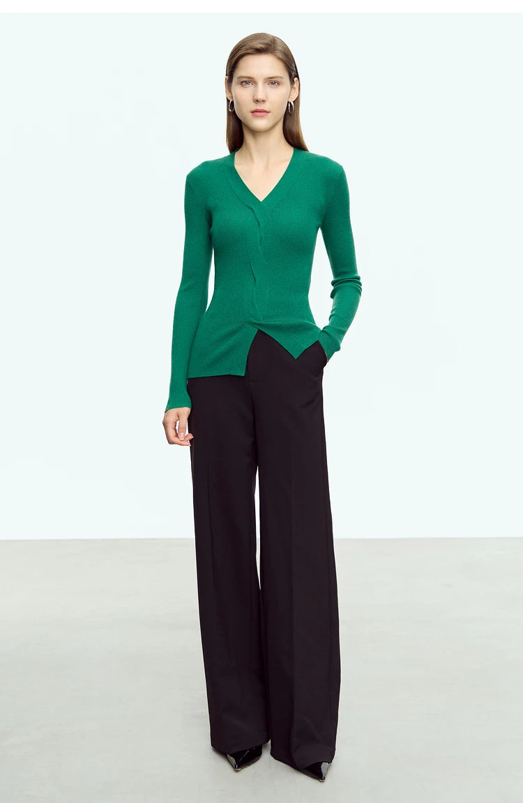 AMII Minimalist Loose Wide Leg Straight Trousers